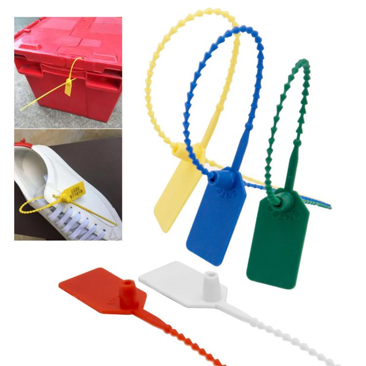 100 pezzi/confezione Sigilli di sicurezza in plastica con perline Sigilli di sicurezza per contenitori Attrezzature antincendio Fascette in nylon Etichette a scatto Cartelli