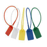 100 pezzi/confezione Sigilli di sicurezza in plastica con perline Sigilli di sicurezza per contenitori Attrezzature antincendio Fascette in nylon Etichette a scatto Cartelli