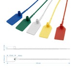 100 pezzi/confezione Sigilli di sicurezza in plastica con perline Sigilli di sicurezza per contenitori Attrezzature antincendio Fascette in nylon Etichette a scatto Cartelli