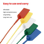 100 pezzi/confezione Sigilli di sicurezza in plastica con perline Sigilli di sicurezza per contenitori Attrezzature antincendio Fascette in nylon Etichette a scatto Cartelli
