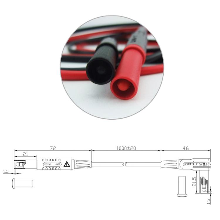 Cavo prolunga 4mm con spina dritta e morsetto 10A