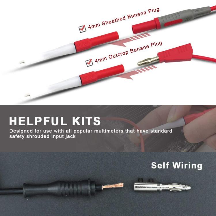 Set 4 sonde 0,7mm per multimetro test elettrico