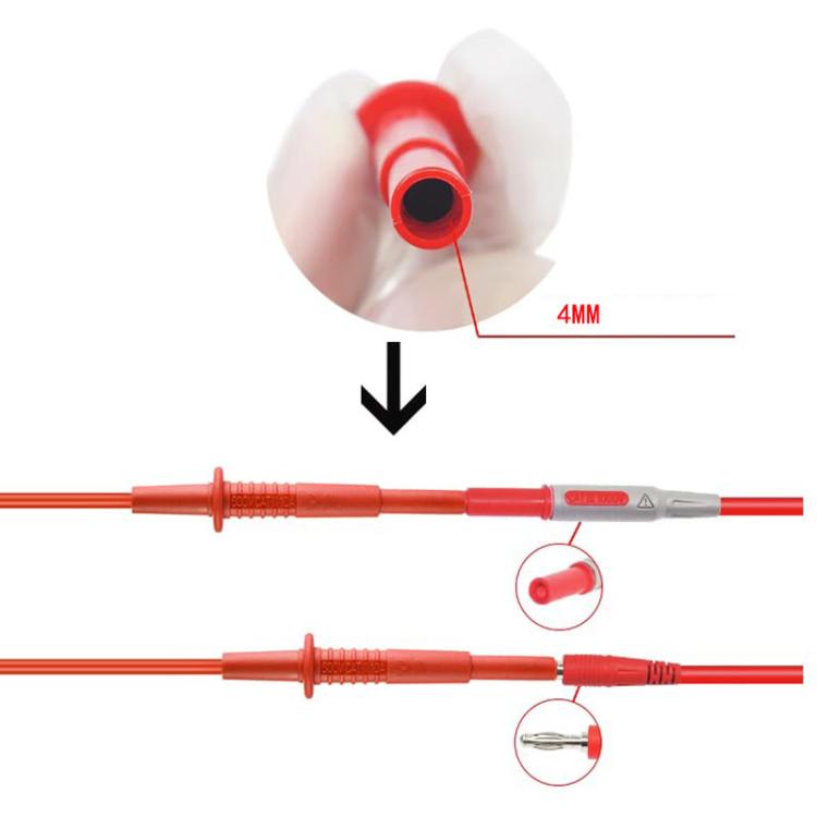 Sonda test 4mm con punta in acciaio inox per multimetro
