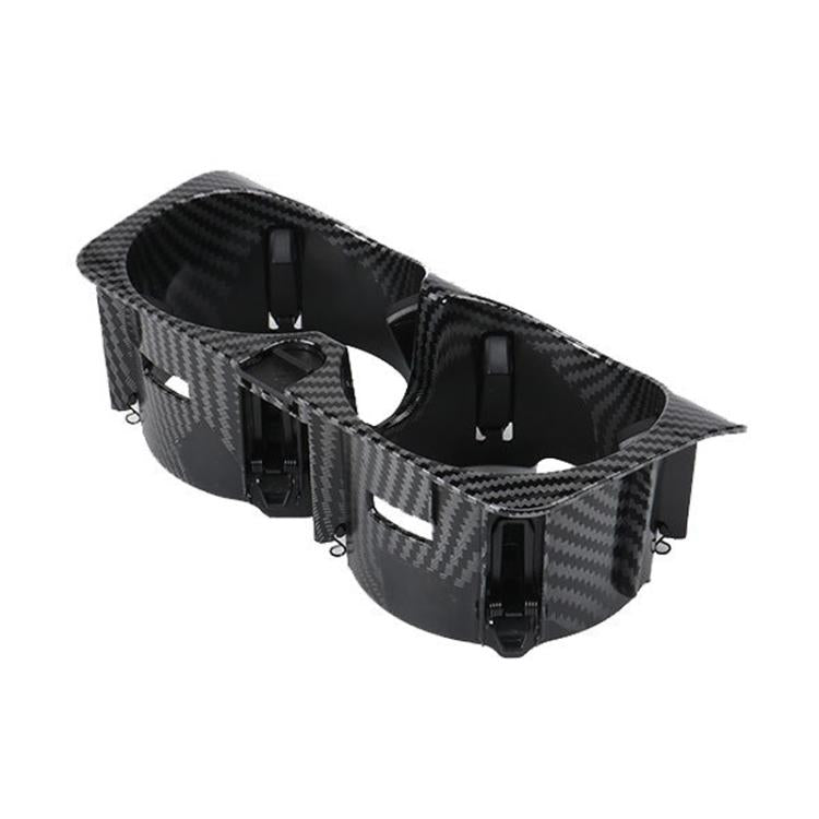 Portabevande per console centrale Mercedes-Benz Classe C W205 / GLC W253 / Classe E W213 2056802391, Black, Black Carbon Fiber, Red Carbon Fiber