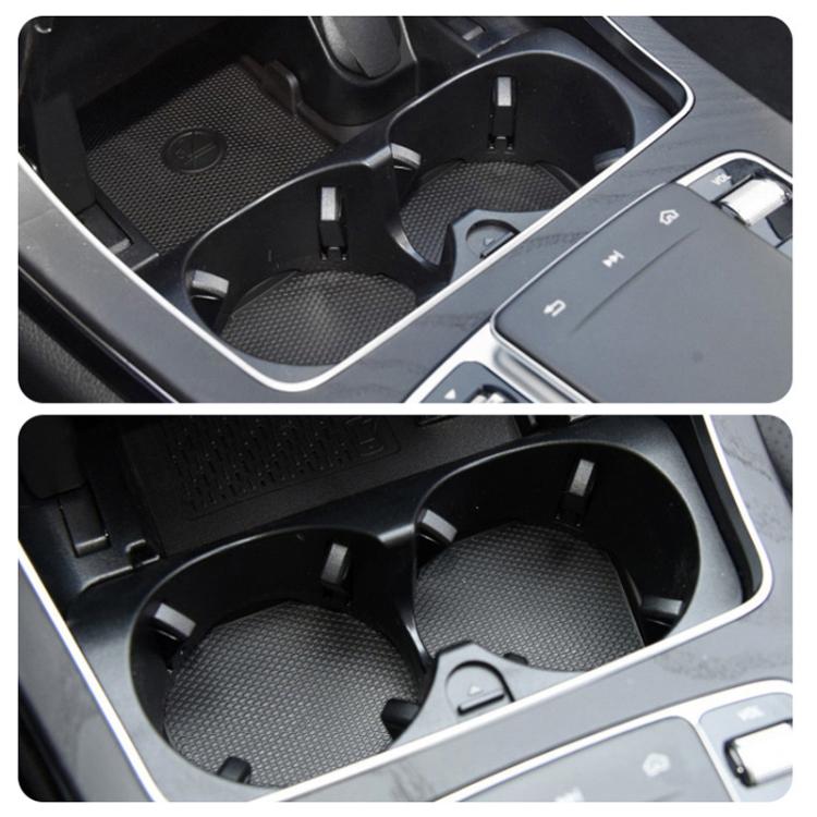 Portabevande per console centrale Mercedes-Benz Classe C W205 / GLC W253 / Classe E W213 2056802391, Black, Black Carbon Fiber, Red Carbon Fiber