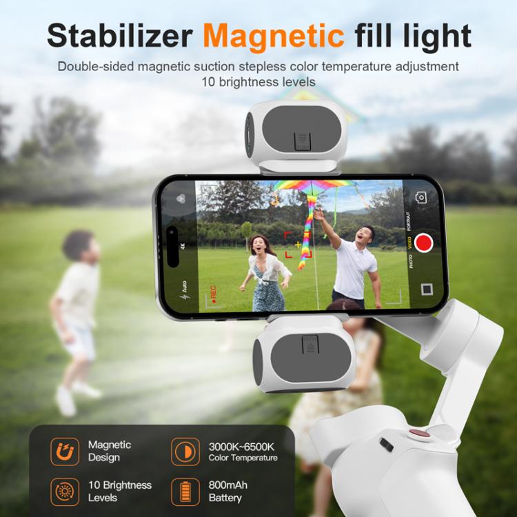 Luce di riempimento magnetica a LED per stabilizzatore gimbal portatile DJI/Zhiyun, lampada fotografica per fotocamera, luce di riempimento per cellulare., XJ97 One Lamp, XJ97 Dual Lamp, XJ97P One Lamp + Clips Set, XJ97P Dual Lamp + Clips Set