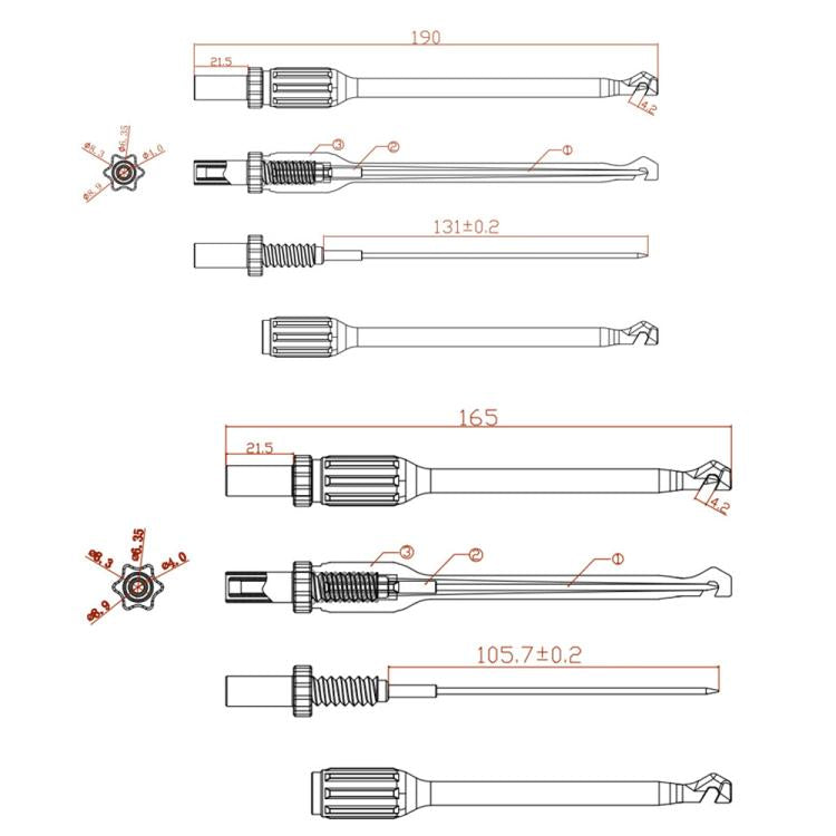 Sonda di Rilevamento con Jack Banana 4mm 16.5-19cm