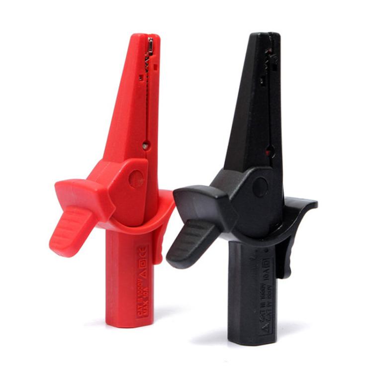 Clip a coccodrillo con jack banana 4mm per test elettrici