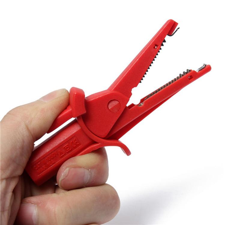 Clip a coccodrillo con jack banana 4mm per test elettrici