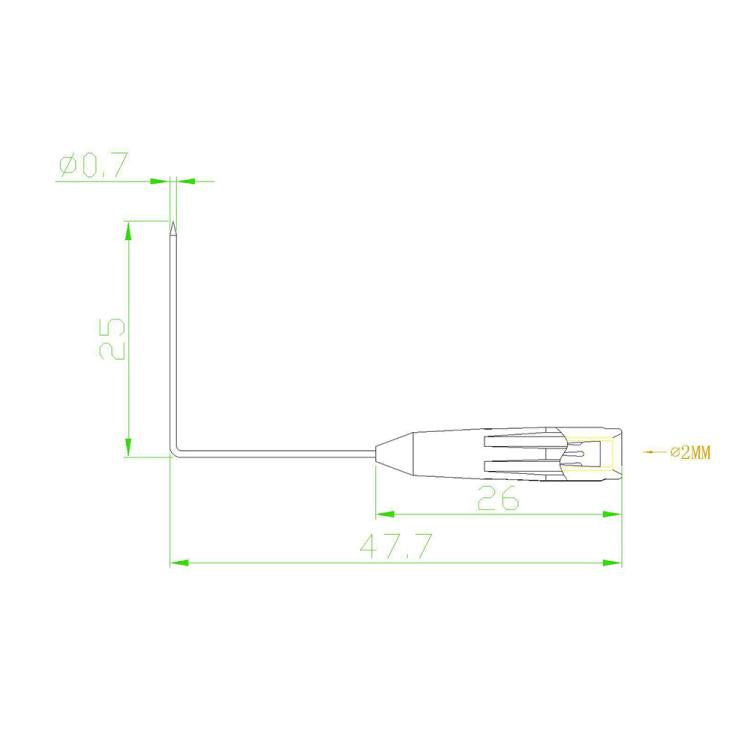 Sonda di prova 2mm jack 90° per multimetro digitale
