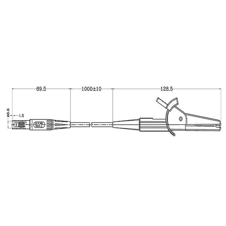 Cavo prova con morsetto a coccodrillo 4mm per multimetri