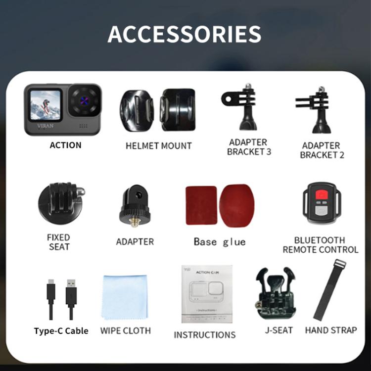 VIRAN V11 Action Camera 5K HD Waterproof IP68