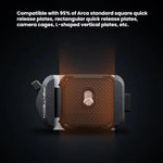 PGYTECH Accessorio per treppiede con interfaccia Arca Quick Release Mount V2 per fotocamera, Set, Base Only, Quick Release Plate