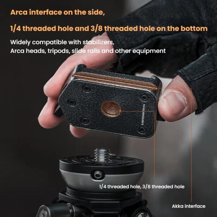 PGYTECH Accessorio per treppiede con interfaccia Arca Quick Release Mount V2 per fotocamera, Set, Base Only, Quick Release Plate