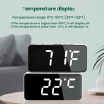 Orologio digitale a specchio con LED, porta di ricarica Type-C e vano per batteria 18650 (batteria non inclusa)., White Shell White Light, Black Shell White Light, Black Shell Blue Light, White Shell Blue Light