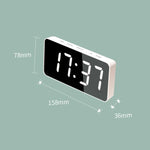 Orologio digitale a specchio con LED, porta di ricarica Type-C e vano per batteria 18650 (batteria non inclusa)., White Shell White Light, Black Shell White Light, Black Shell Blue Light, White Shell Blue Light