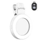 Specchio selfie con clip e luce LED per smartphone