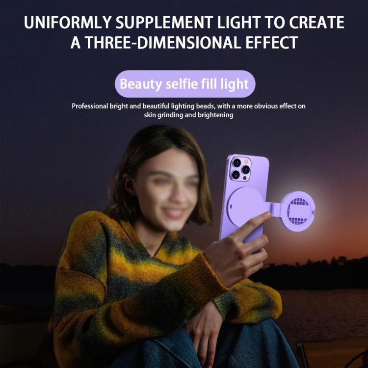 Foldable Clip-type Mobile Phone Rear Selfie Mirror Fill Light, White, Purple, Pink, White with Remote Control, Purple with Remote Control, Pink with Remote Control