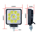 Faro anteriore a LED ad alta luminosità per carrello elevatore, 12V-80V CC., 4 Inches 9 Beads, 4 Inches 16 Beads