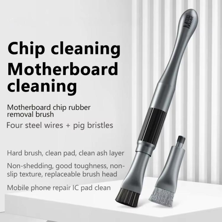Stiffened Cylinder Short Brush Cell Phone Repair Motherboard Cleaning Brush, 2 In 1 Brush