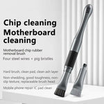 Stiffened Cylinder Short Brush Cell Phone Repair Motherboard Cleaning Brush, 2 In 1 Brush