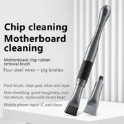 Stiffened Cylinder Short Brush Cell Phone Repair Motherboard Cleaning Brush, 2 In 1 Brush