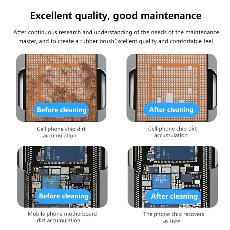 Stiffened Cylinder Short Brush Cell Phone Repair Motherboard Cleaning Brush, 2 In 1 Brush