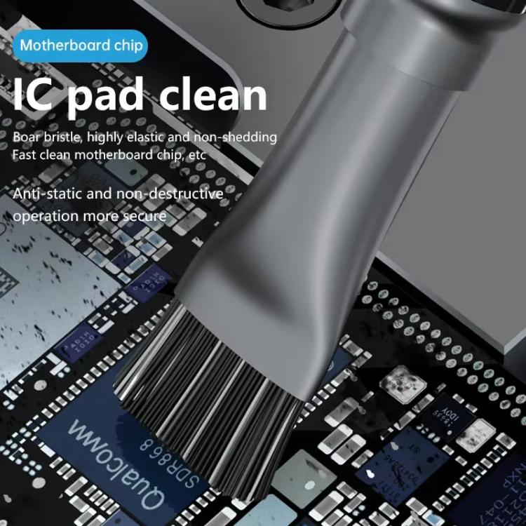 Stiffened Cylinder Short Brush Cell Phone Repair Motherboard Cleaning Brush, 2 In 1 Brush