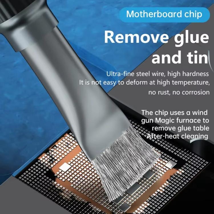 Stiffened Cylinder Short Brush Cell Phone Repair Motherboard Cleaning Brush, 2 In 1 Brush