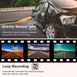 Videoregistratore di guida per auto con tre obiettivi e connessione Wi-Fi, risoluzione 4K., G79
