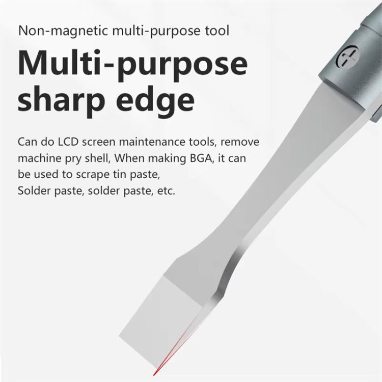 Riparazione cellulari, raschietto in acciaio inossidabile non magnetico, rimozione della pasta per compresse, leva per BGA, strumento di sgommazione, M-068