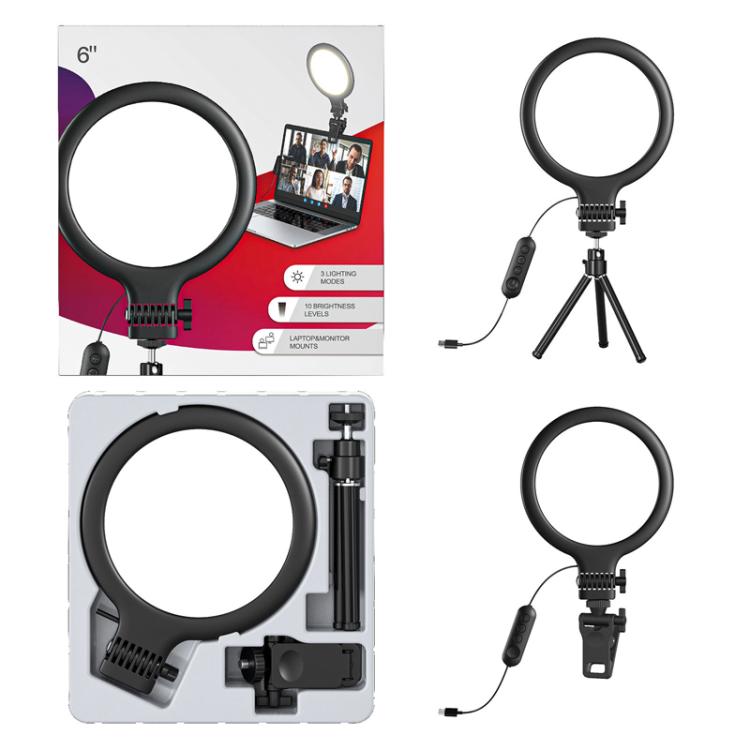 Lampada da riempimento USB per live streaming con clip
