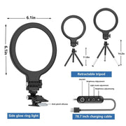 Lampada da riempimento USB per live streaming con clip
