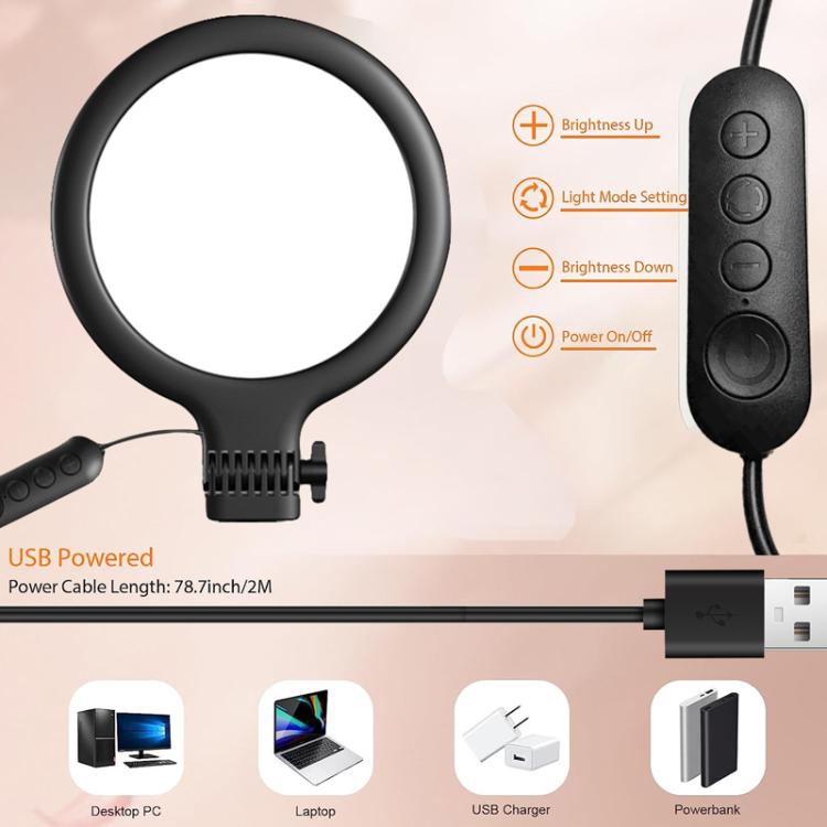 Lampada da riempimento USB per live streaming con clip