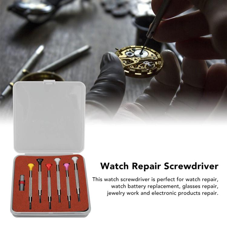 Cacciavite a taglio da 0,8-1,8 mm, strumento per la riparazione di orologi., 6pcs / Set