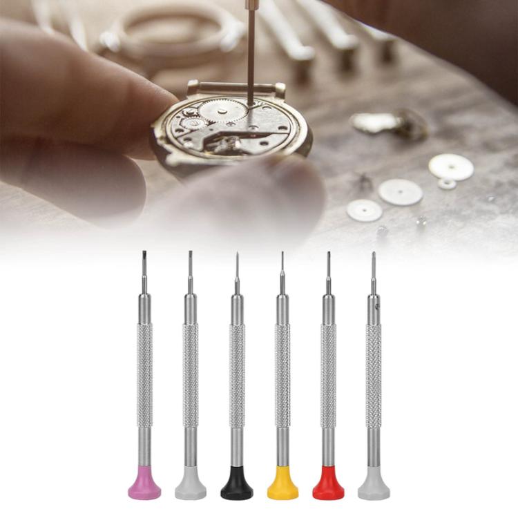 Cacciavite a taglio da 0,8-1,8 mm, strumento per la riparazione di orologi., 6pcs / Set