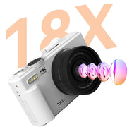 W1 5K HD Digital Camera 75MP 18X Digital Zoom WiFi Video Recorder With Flip Screen, W1 White, W1 Black