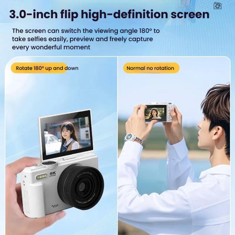 Fotocamera Digitale 5K 75MP Zoom 18X WiFi Schermo Flip 3"