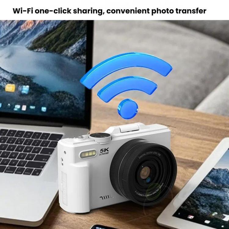 Fotocamera Digitale 5K 75MP Zoom 18X WiFi Schermo Flip 3"
