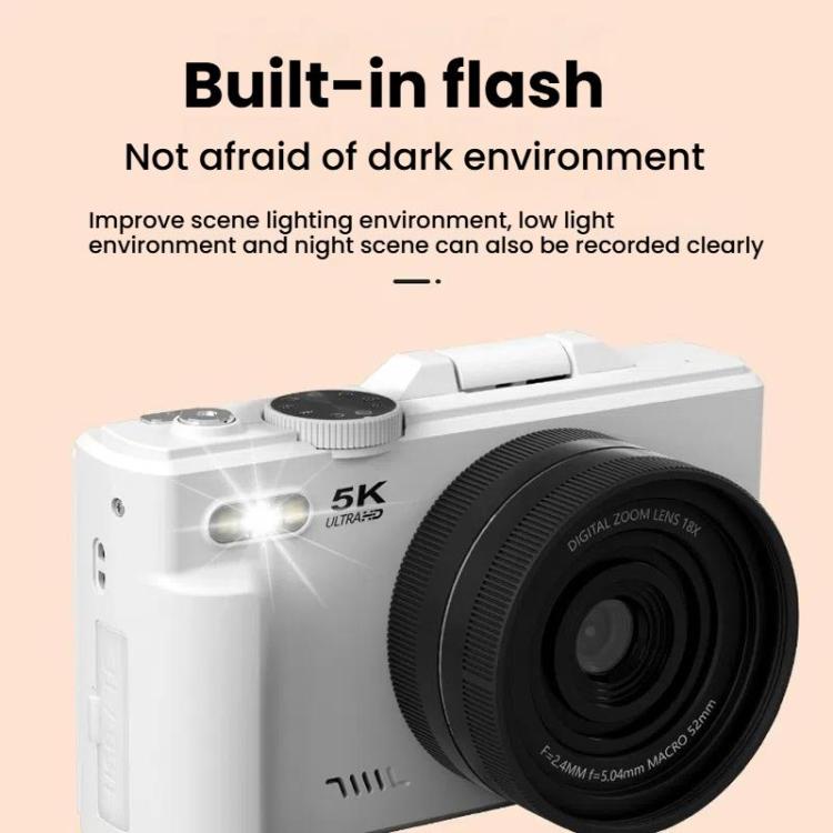 Fotocamera Digitale 5K 75MP Zoom 18X WiFi Schermo Flip 3"