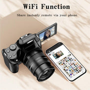 4K 72MP 12X Optical Zoom Student Digital Camera WiFi HD Video Camera With 3 Inch Flip Screen, W3