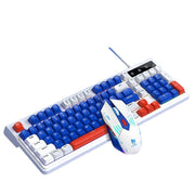 T-WOLF  TF610 USB-C/Type-C Wired 98 Keys Keyboard and Mouse Combo Dual-Tone Keycaps Gaming Set
