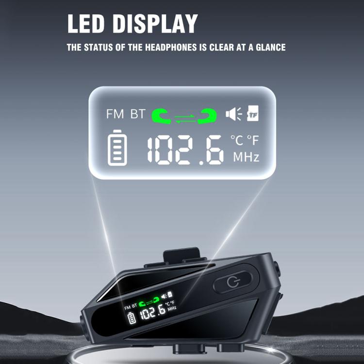 Interfono Bluetooth C6 IPX6 con LED e Microfoni Hard e Soft