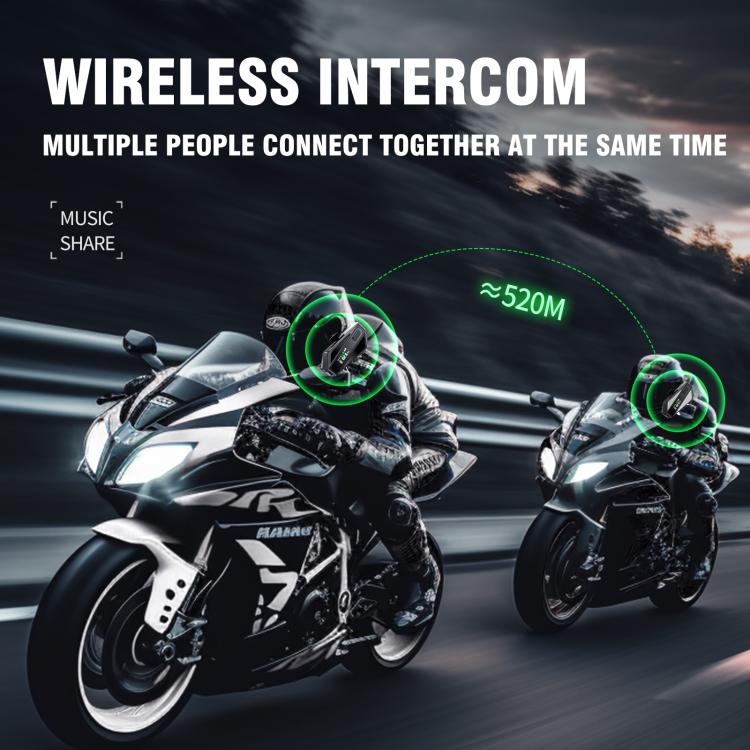 Interfono Bluetooth C6 IPX6 con LED e Microfoni Hard e Soft