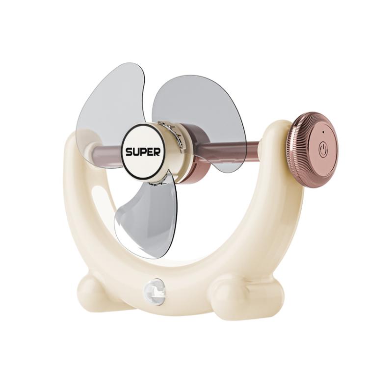 Multifunctional Fan Light Sound Big Wind Power With Light Wall Mounted Long Life Desktop Small Ceiling Fan, Rechargeable Beige, Remote Control Beige, Rechargeable Blue, Remote Control Blue
