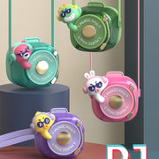 Givelong Cute Cool Pet DJ Lanyard Small Fan USB Rechargeable Compact Portable Bladeless Neck Fan, Cool Bunny, Cool Duck, Cool Dragon, Cool Bear