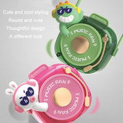 Givelong Cute Cool Pet DJ Lanyard Small Fan USB Rechargeable Compact Portable Bladeless Neck Fan, Cool Bunny, Cool Duck, Cool Dragon, Cool Bear