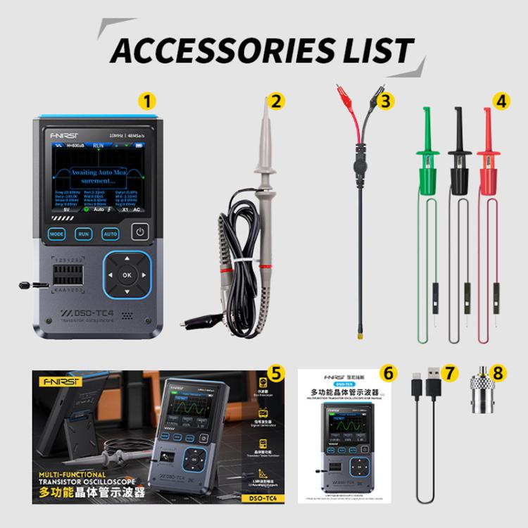 Oscilloscopio 3 in 1 con tester transistor e generatore 10MHz