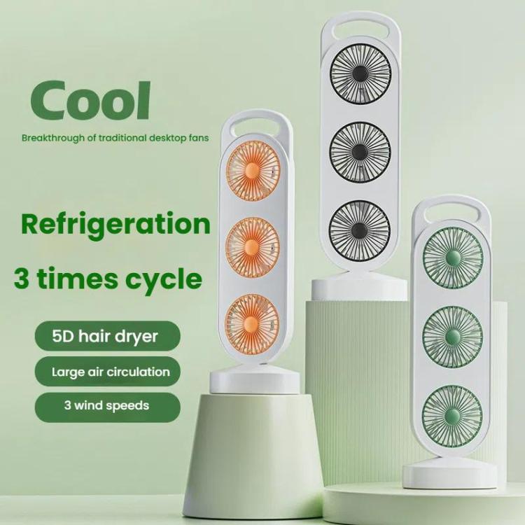 Ventilatore da tavolo portatile USB con tripla turbina