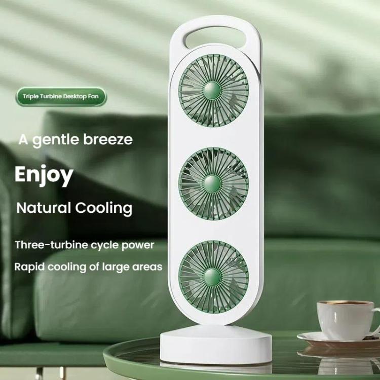 Ventilatore da tavolo portatile USB con tripla turbina